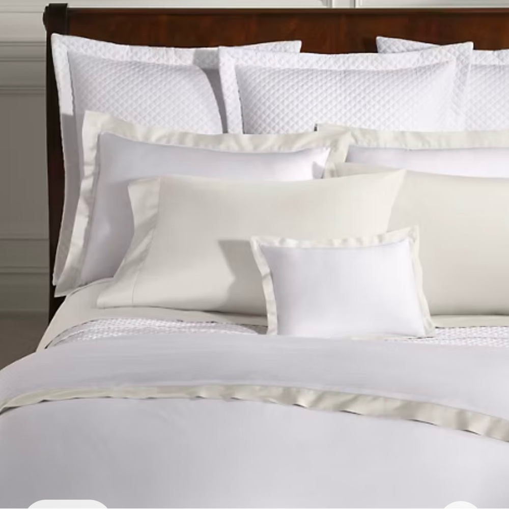Ralph Lauren 100% Organic Cotton Sateen King Duvet Cover Parchment